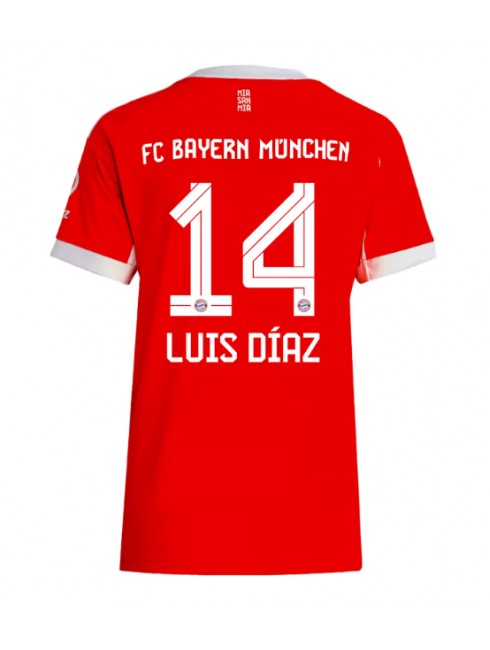 Bayern Munich Luis Diaz #14 Replika Hemmakläder Dam 2025-26 Kortärmad Bayern Munich Luis Diaz #14 Replika Hemmakläder Dam 2025-26 Kortärmad
